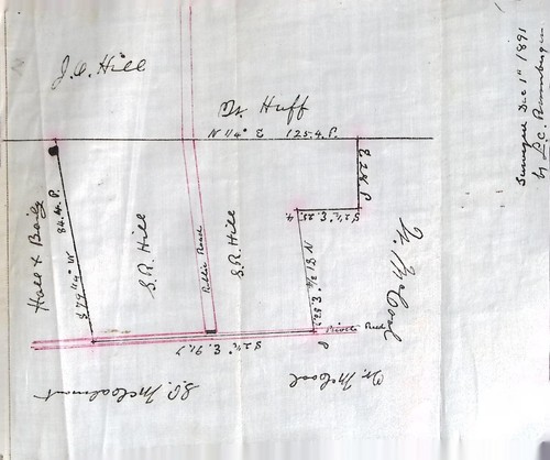 1891 hand drawn - surveyor's, map